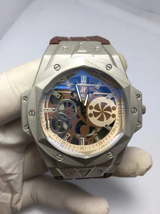 Men's Rubber Watch | Modern Skeletonized Dial Daily Wear Timepiece NB Collection Shop