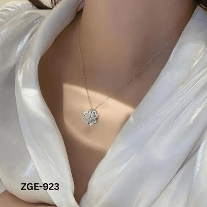 2 in 1 4 Leaf Clover Magnetic Necklace (ZGE-923) NB Collection Shop