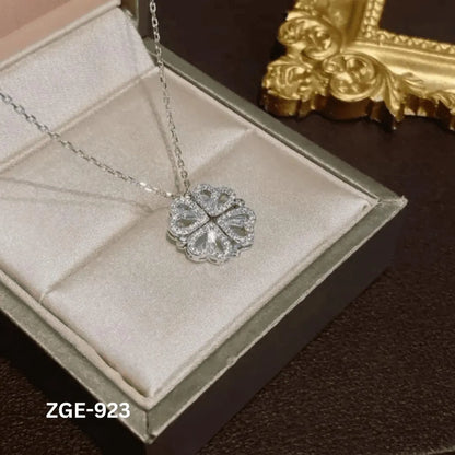 2 in 1 4 Leaf Clover Magnetic Necklace (ZGE-923) NB Collection Shop