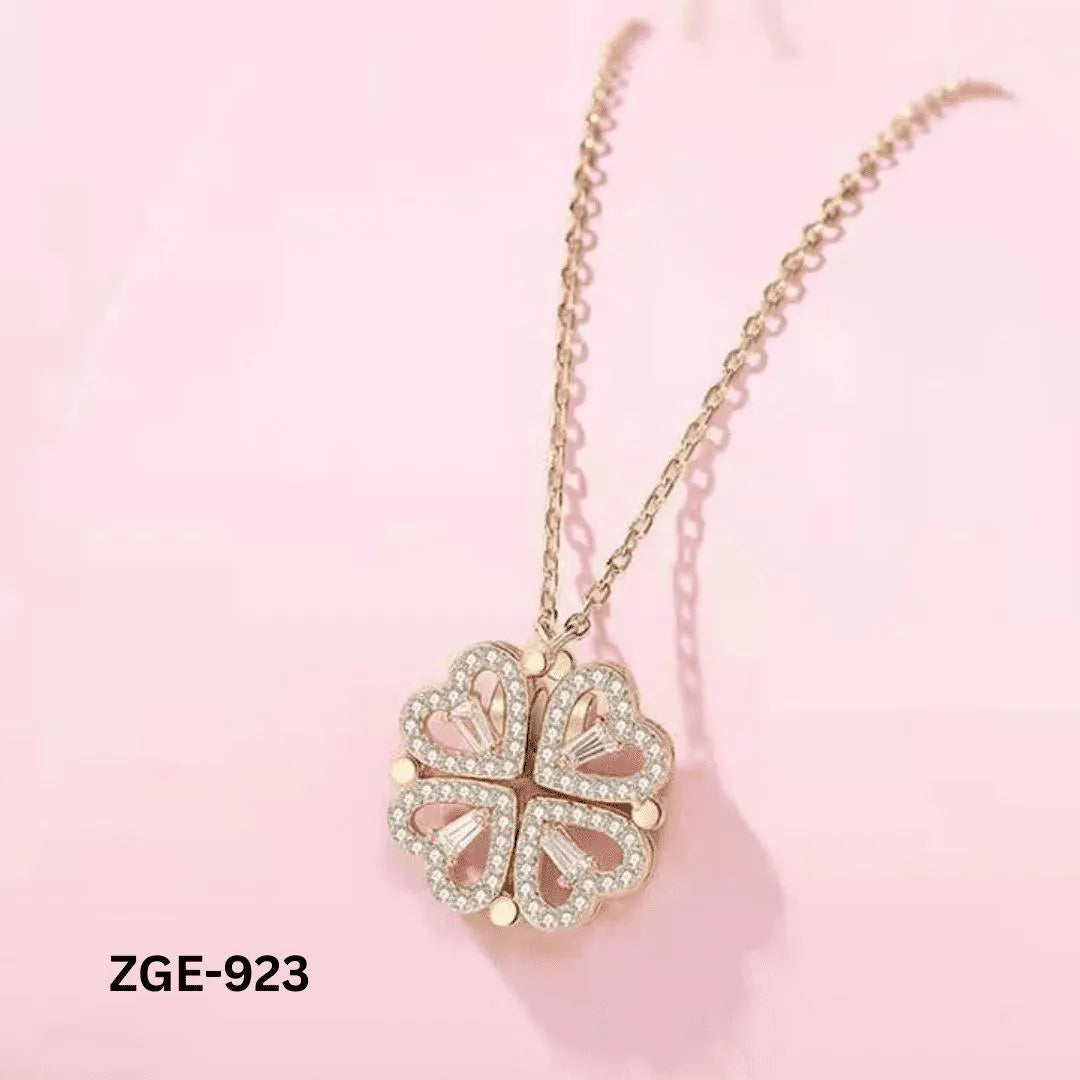 2 in 1 4 Leaf Clover Magnetic Necklace (ZGE-923) NB Collection Shop