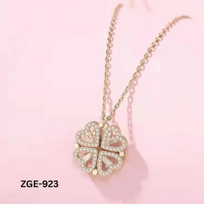 2 in 1 4 Leaf Clover Magnetic Necklace (ZGE-923) NB Collection Shop