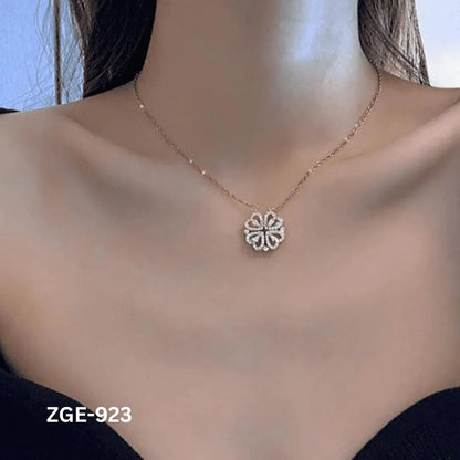 2 in 1 4 Leaf Clover Magnetic Necklace (ZGE-923) NB Collection Shop