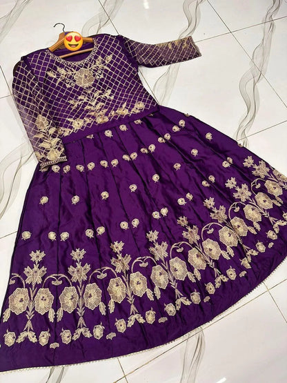 2 Pcs Women's Stitched Shamoz Silk Embroidered Lehenga NB Collection Shop
