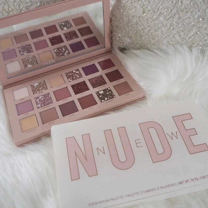 18 Colors Nude Eyeshadow Palette | Matte & Shimmer Pigmented Shades, Long-Lasting NB Collection Shop