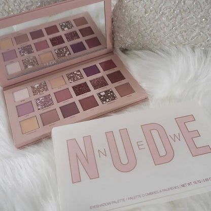 18 Colors Nude Eyeshadow Palette | Matte & Shimmer Pigmented Shades, Long-Lasting NB Collection Shop