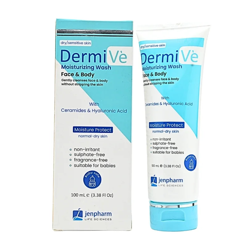 DermiVe Moisturizing Wash Face & Body 100ml | Jenpharm NB Collection Shop