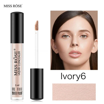 MISS ROSE Liquid Concealer | Ivory 6 | Waterproof High-Coverage Formula (5ml) NB Collection Shop