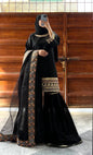 3 Pcs Women’s Stitched Shamoz Silk Embroidered Gharara Shirt NB Collection Shop