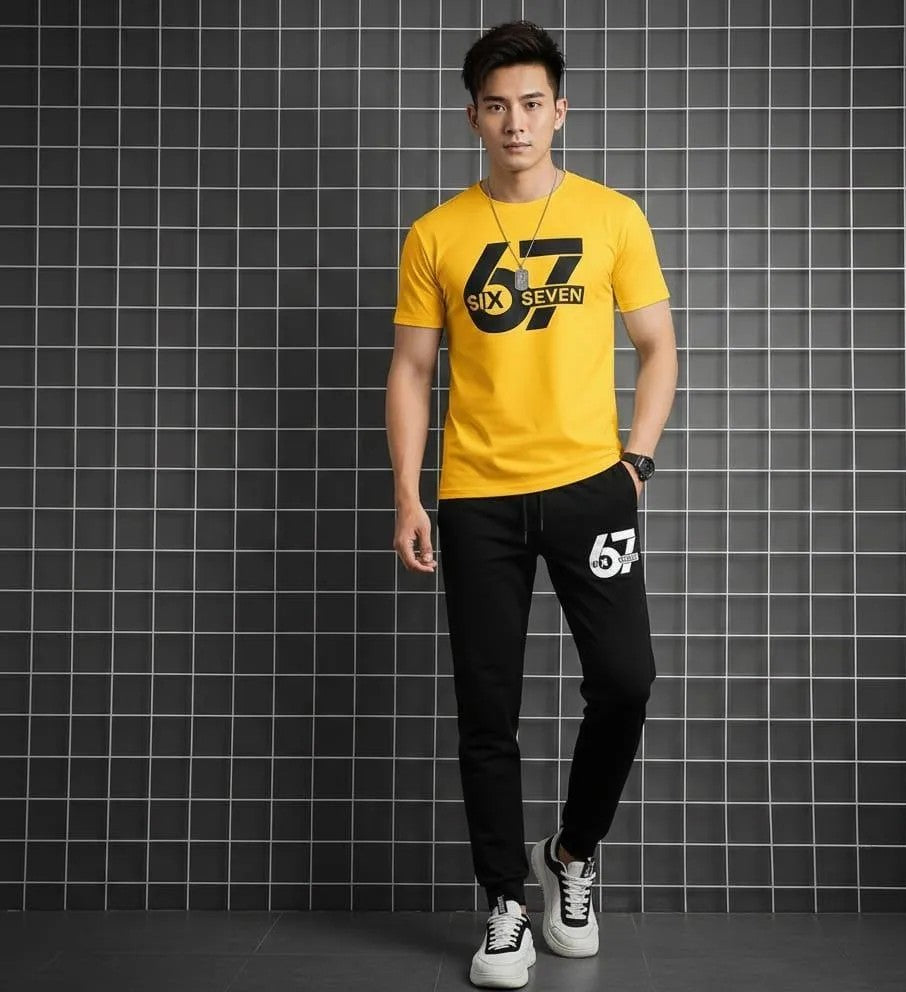 2 Pcs Men's Polyester Printed Track Suit NB Collection Shop