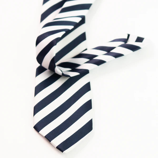 Blue & White Striped Tie & Pocket Square Set | Premium Men’s Formal Striped Tie | Classic Blue & White Design NB Collection Shop