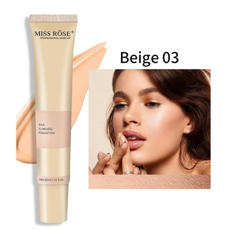 Beige 3 | Miss Rose Silk Flawless Foundation | Long-Lasting Lightweight Liquid Foundation with Natural Radiant Finish NB Collection Shop