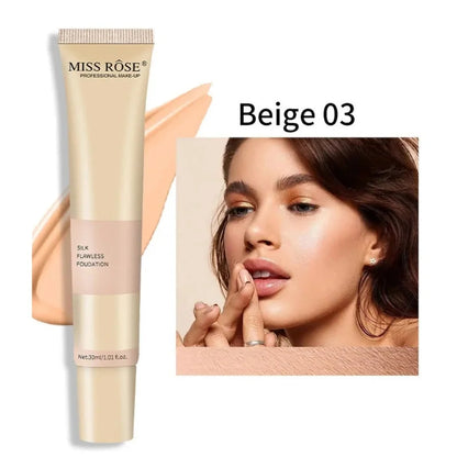 Beige 3 | Miss Rose Silk Flawless Foundation | Long-Lasting Lightweight Liquid Foundation with Natural Radiant Finish NB Collection Shop