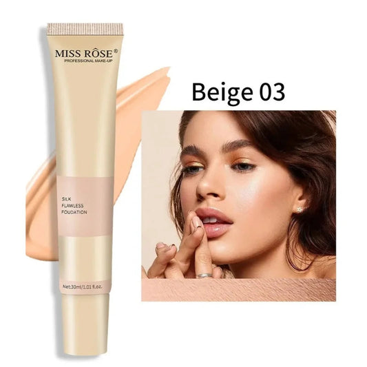 Beige 3 | Miss Rose Silk Flawless Foundation | Long-Lasting Lightweight Liquid Foundation with Natural Radiant Finish NB Collection Shop