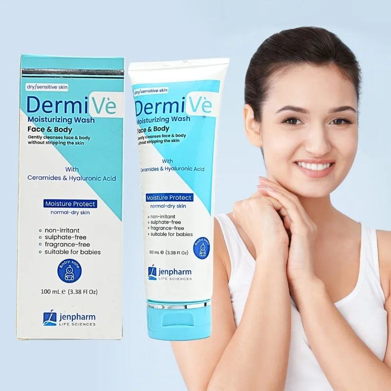 DermiVe Moisturizing Wash Face & Body 100ml | Jenpharm NB Collection Shop