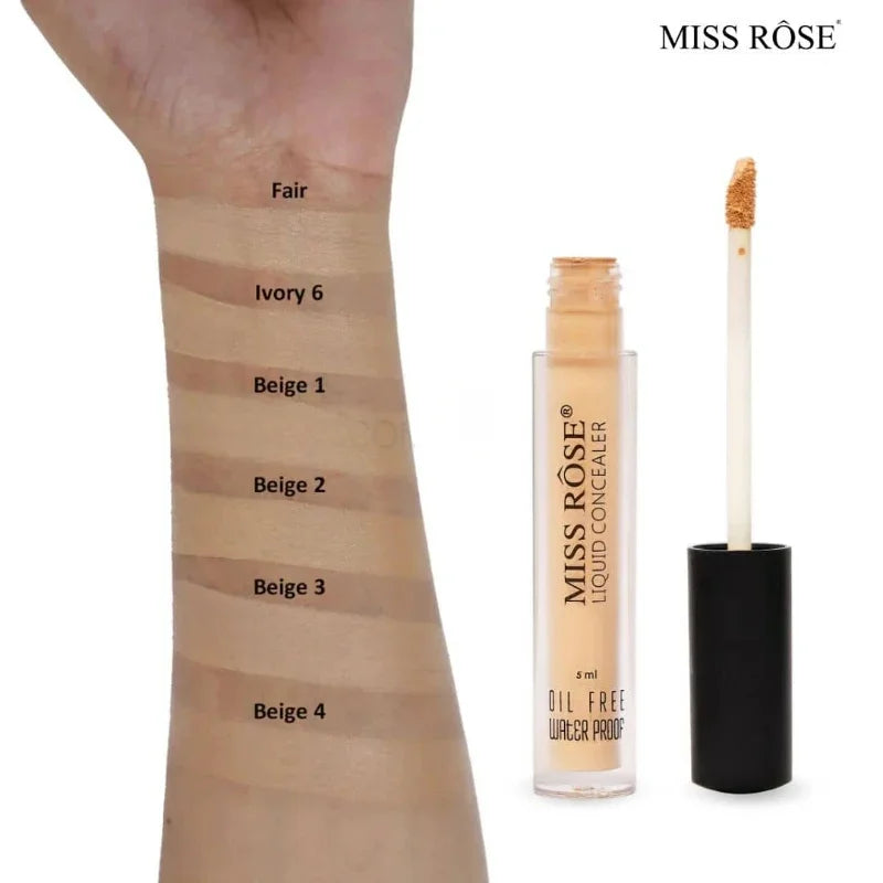 MISS ROSE Liquid Concealer | Ivory 6 | Waterproof High-Coverage Formula (5ml) NB Collection Shop