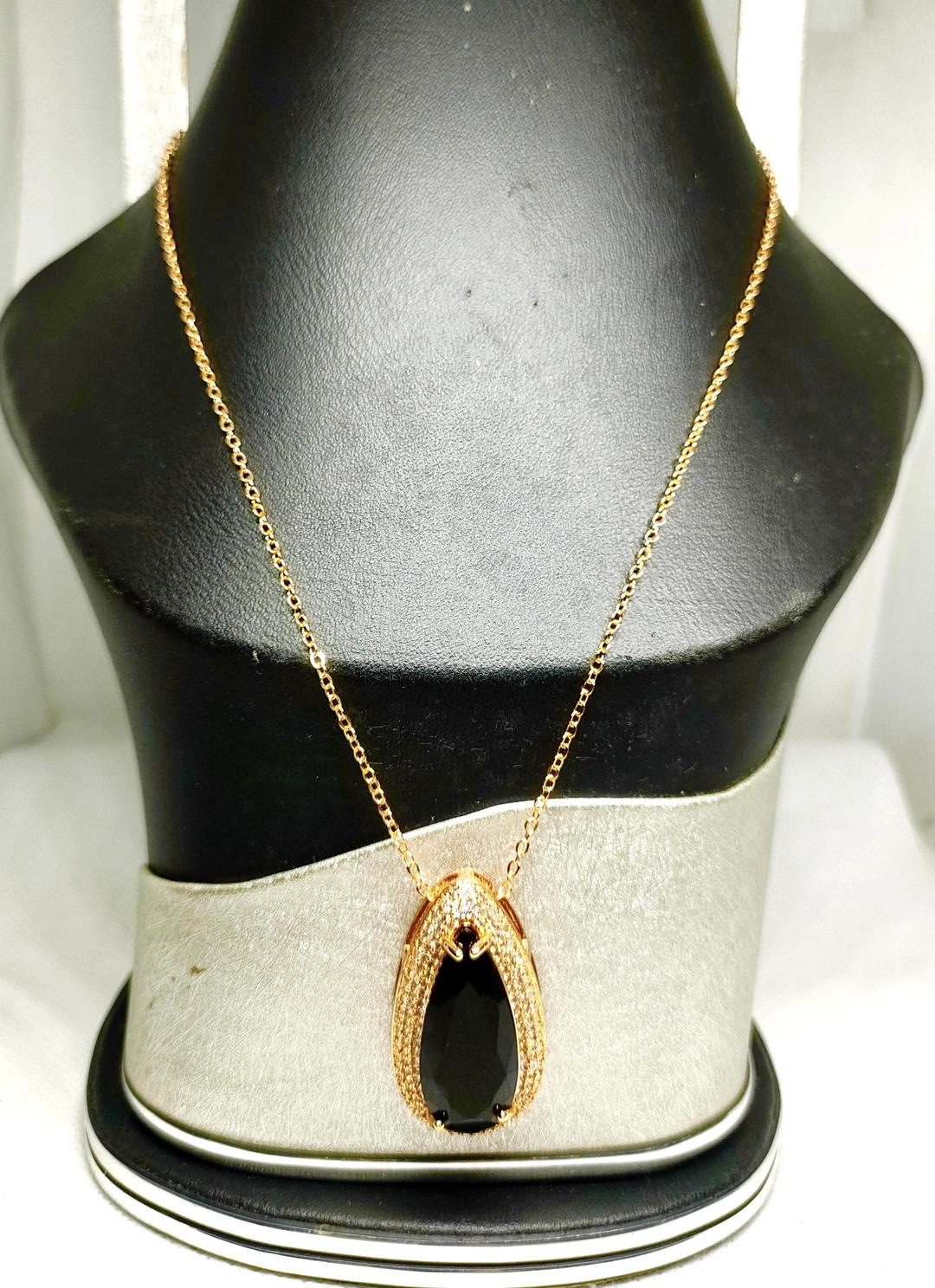 Elegant Bold Crystal Alloy Pendant - Luxury Bridal & Daily Wear Necklace in Red, Black & Gold NB Collection Shop