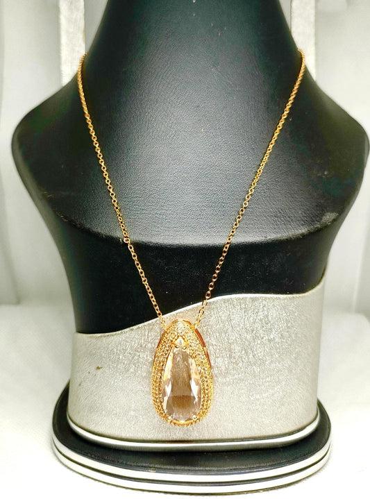 Elegant Bold Crystal Alloy Pendant - Luxury Bridal & Daily Wear Necklace in Red, Black & Gold NB Collection Shop