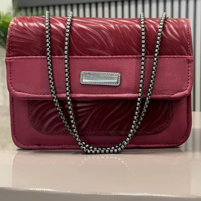 Luxury Women’s Shoulder Bag in Maroon Faux Leather for Casual, Work, and Formal Use NB Collection Shop