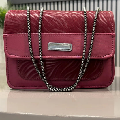 Luxury Women’s Shoulder Bag in Maroon Faux Leather for Casual, Work, and Formal Use NB Collection Shop