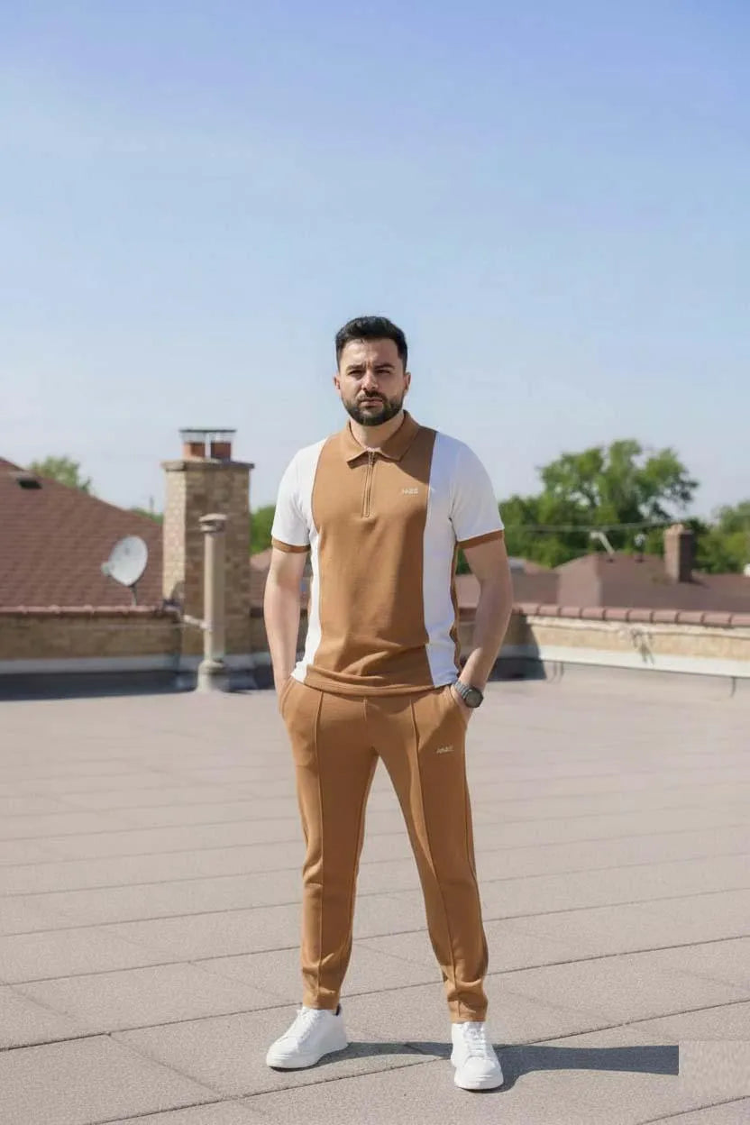 2 Pcs Men's Premium Collar Track Suit Set NB Collection Shop