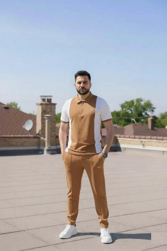 2 Pcs Men's Premium Collar Track Suit Set NB Collection Shop