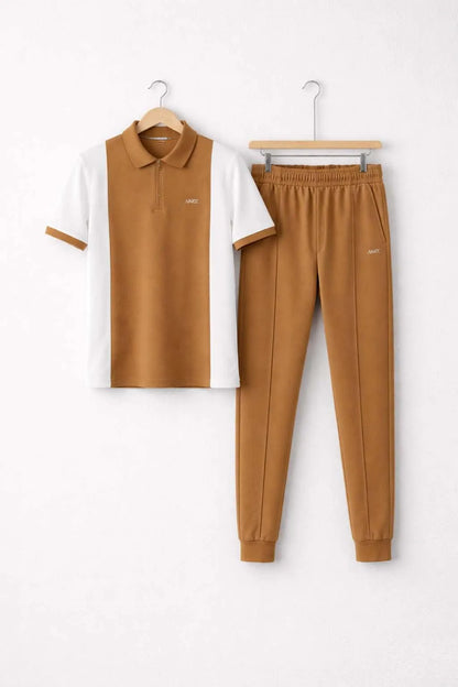 2 Pcs Men's Premium Collar Track Suit Set NB Collection Shop