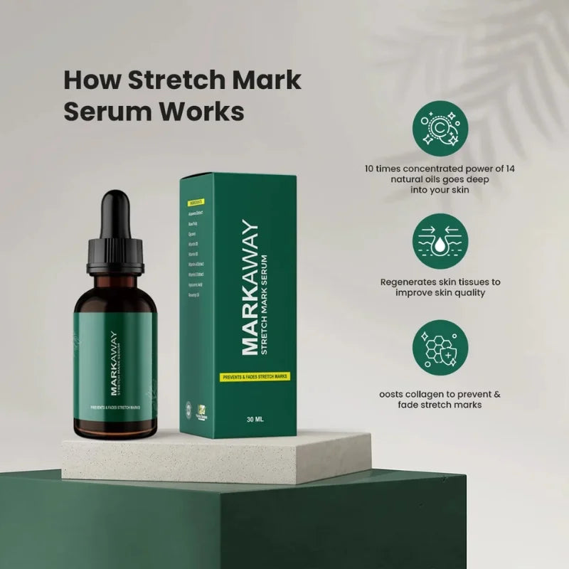 Markaway Stretch Mark Serum 30ml | Herbal Formula for Scars & Skin Elasticity NB Collection Shop