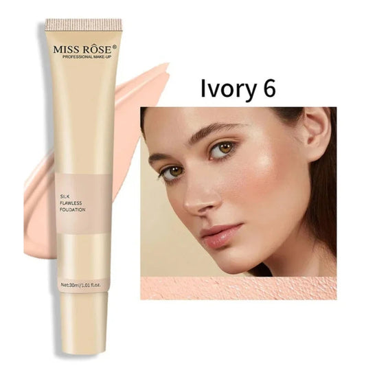 Ivory 6 | Miss Rose Silk Flawless Foundation | Long-Lasting Lightweight Liquid Foundation with Natural Radiant Finish NB Collection Shop