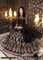 Fancy Stitched Katan Silk Maxi Party Wear Black Gold NB Collection Shop