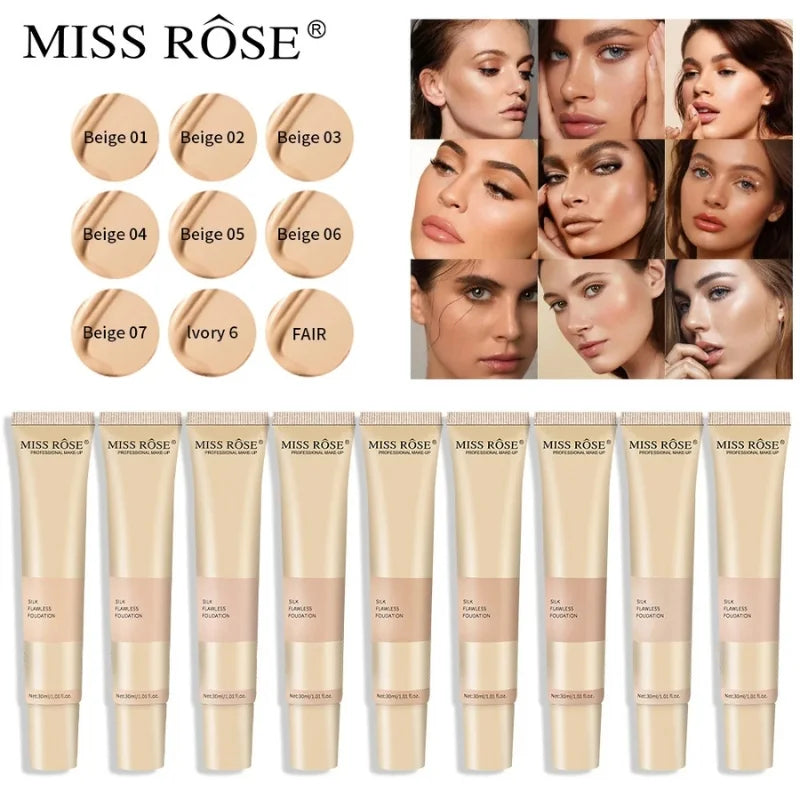 Beige 3 | Miss Rose Silk Flawless Foundation | Long-Lasting Lightweight Liquid Foundation with Natural Radiant Finish NB Collection Shop