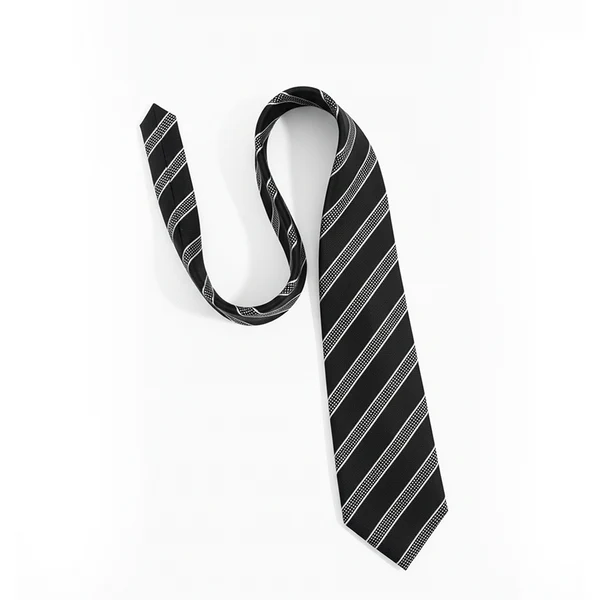 Black Label Diagonal Tie & Pocket Square Set | Premium Men’s Formal Black Tie | Classic Diagonal Stripe Design NB Collection Shop