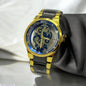 Men's Luxury Watch - 1 Pc Stainless Steel Chain Strap in Black and Golden NB Collection Shop