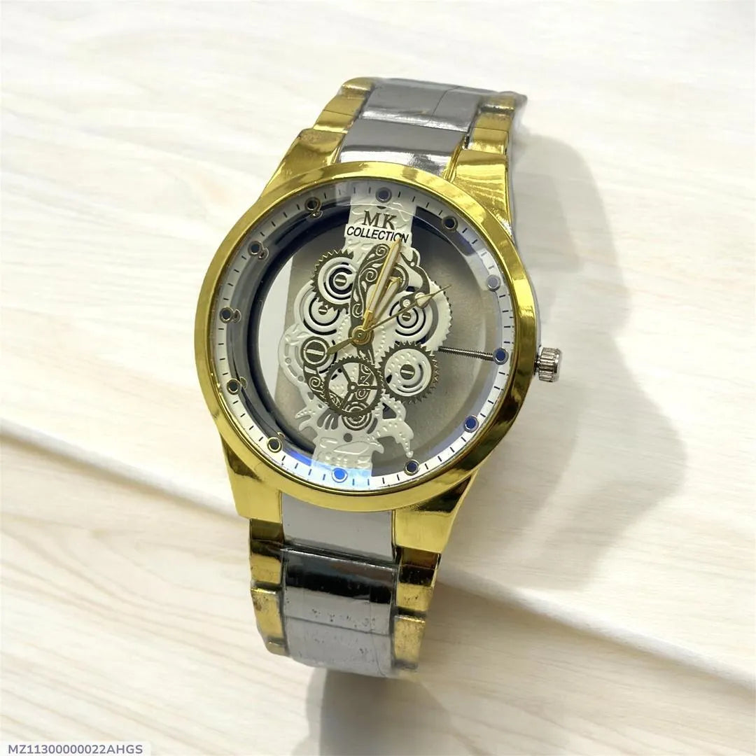 Men's Luxury Watch - 1 Pc Stainless Steel Chain Strap in Black and Golden NB Collection Shop