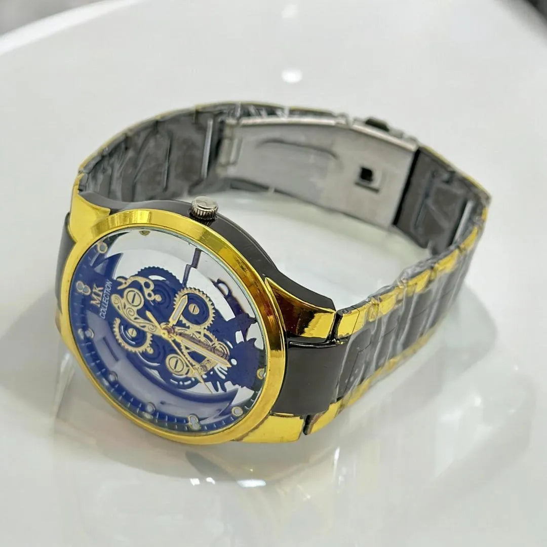 Men's Luxury Watch - 1 Pc Stainless Steel Chain Strap in Black and Golden NB Collection Shop