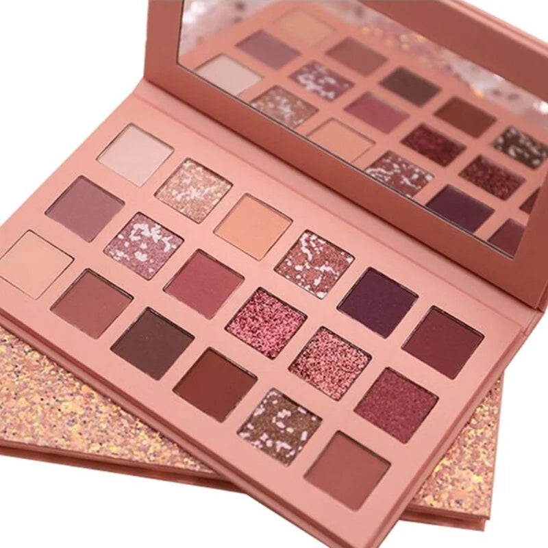 18 Colors Nude Eyeshadow Palette | Matte & Shimmer Pigmented Shades, Long-Lasting NB Collection Shop