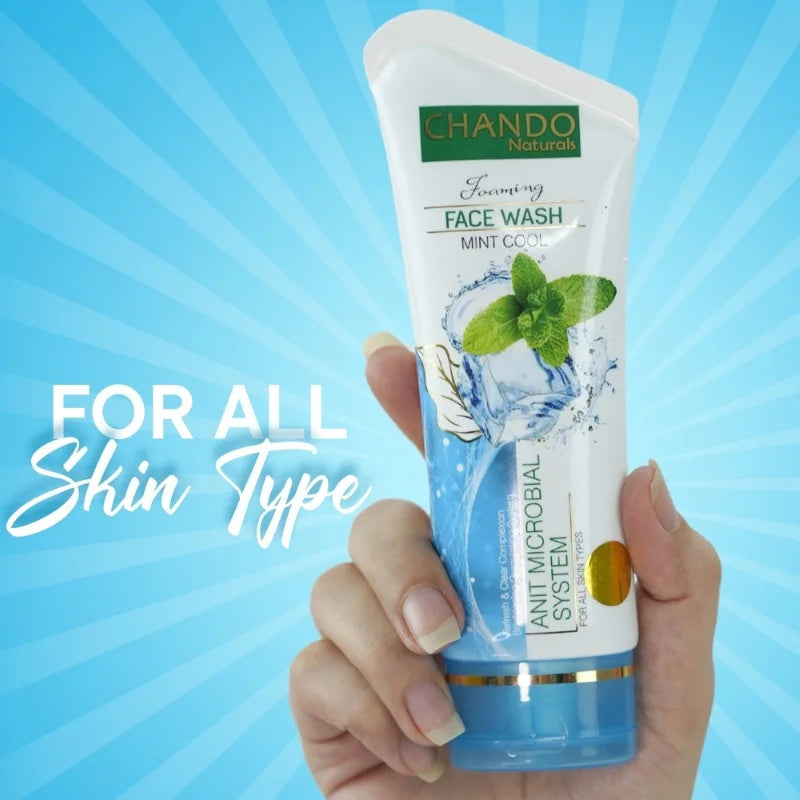 Face Wash | Chando Naturals Mint Cool Anti-Microbial Face Wash 100ml Daily Cleanser for Oily and Acne-Prone Skin NB Collection Shop