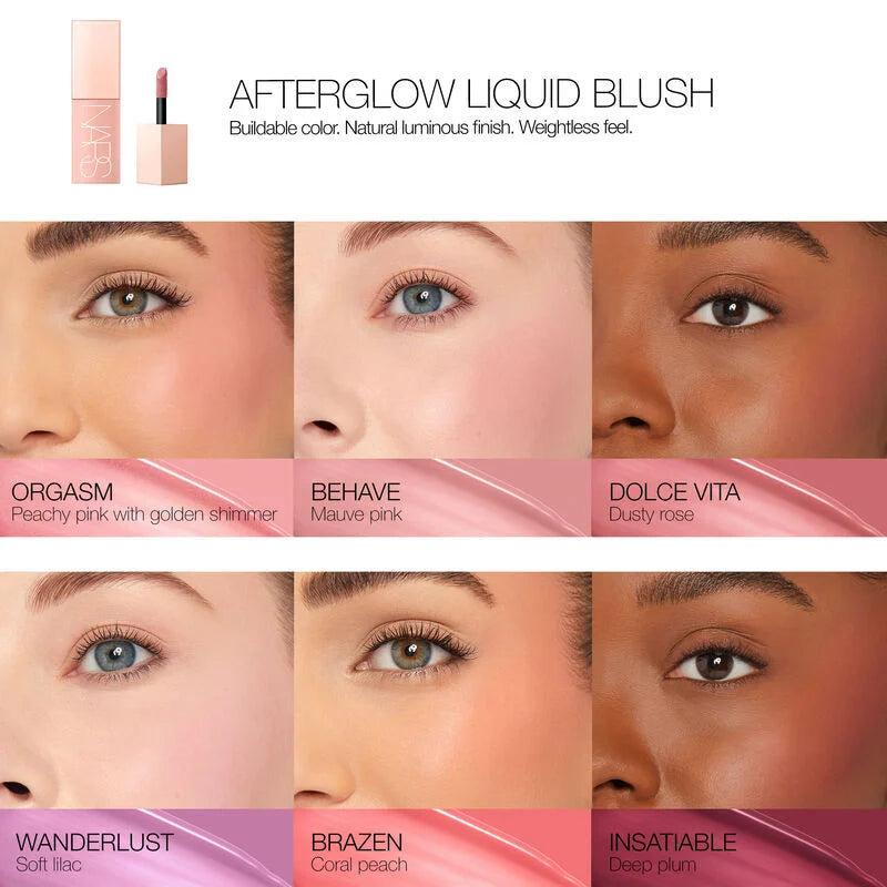 Dolce Vita | NARS Afterglow Liquid Blush 7ml Buildable Hydrating Blush with Sodium Hyaluronate and Vegan Protein NB Collection Shop