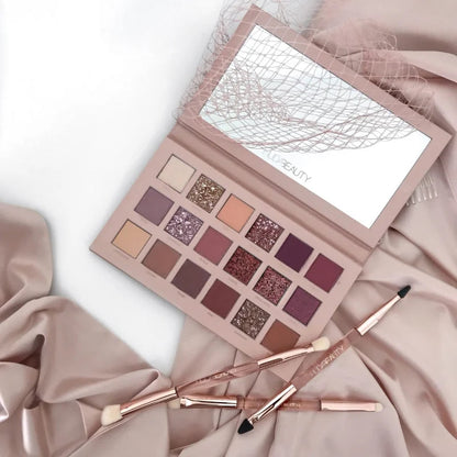 18 Colors Nude Eyeshadow Palette | Matte & Shimmer Pigmented Shades, Long-Lasting NB Collection Shop
