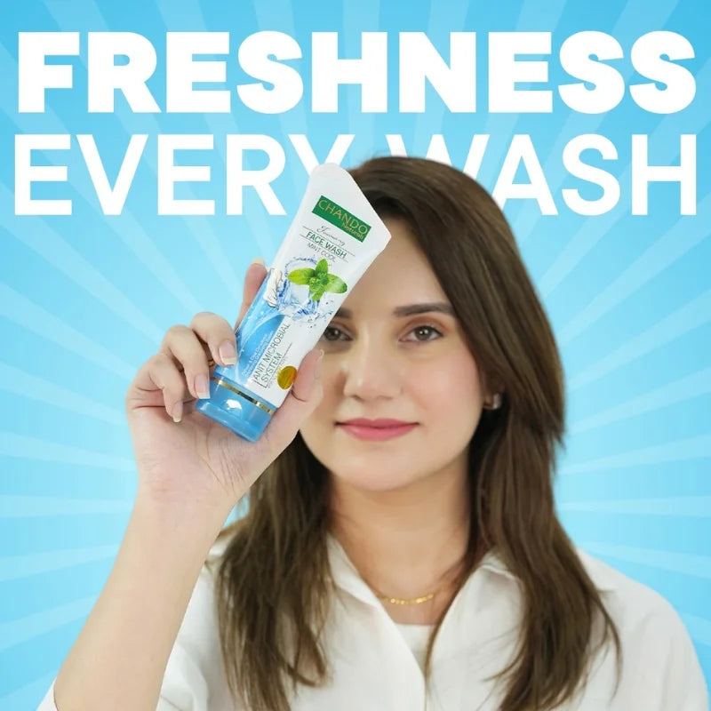 Face Wash | Chando Naturals Mint Cool Anti-Microbial Face Wash 100ml Daily Cleanser for Oily and Acne-Prone Skin NB Collection Shop