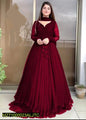 3 Pcs Women's Stitched Chiffon Plain Maxi NB Collection Shop