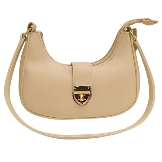 Crescent Leather Luxury Shoulder Bag for Women | Skin Color NB Collection Shop