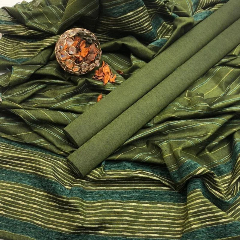 Winter Sussi Silk 3-Piece Suit for Women | Unstitched Plain Shirt & Trouser | Heavy Winter Sussi Shawl | Bottle Green NB Collection Shop