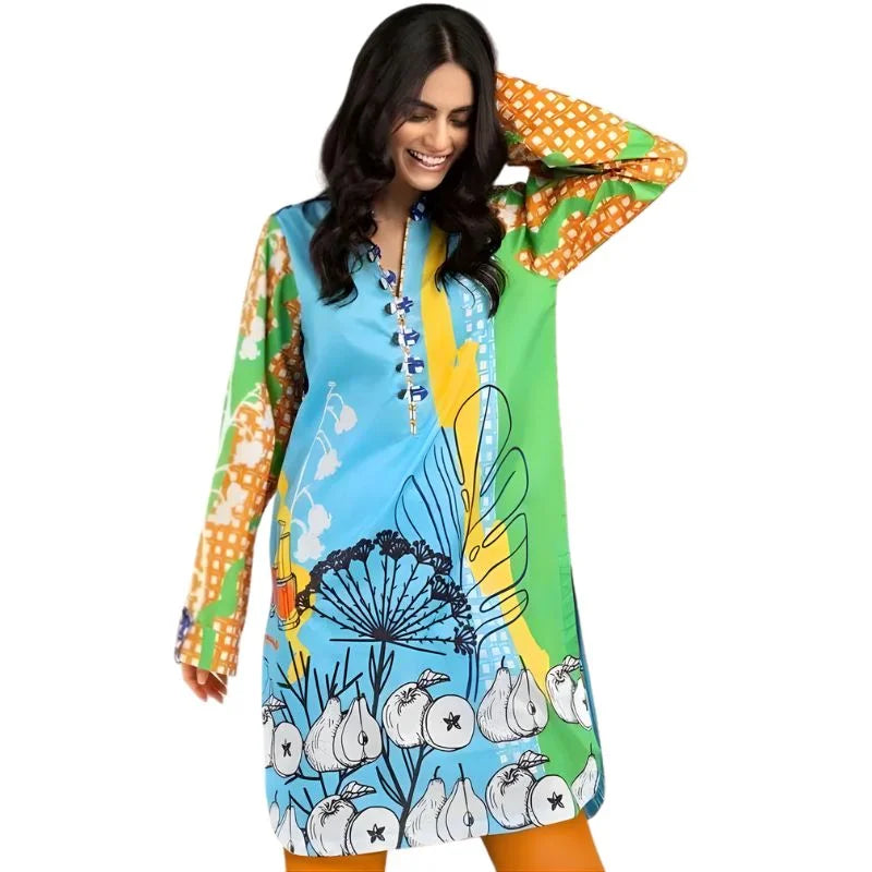 Swiss Lawn 1-Piece Shirt for Women | Trending All-Over Print | Unstitched NB Collection Shop