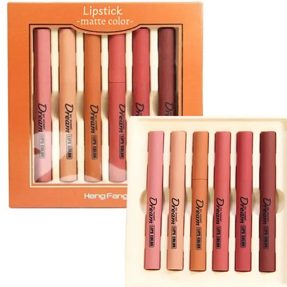 Hengfang Matte Dream Lipstick Set – 6-Piece Long-Lasting Nude Shades | Waterproof, Smooth Finish NB Collection Shop