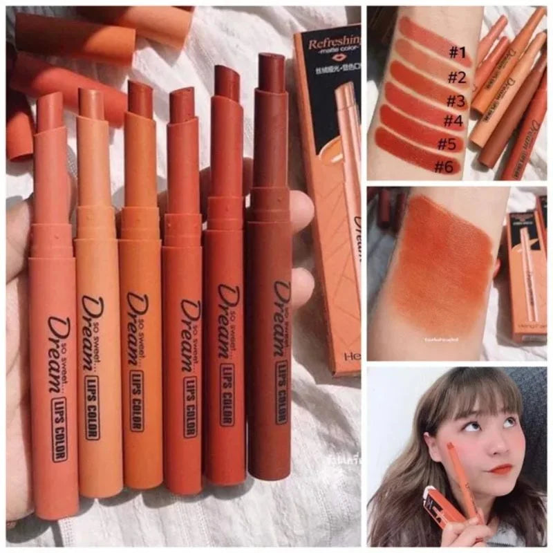 Hengfang Matte Dream Lipstick Set – 6-Piece Long-Lasting Nude Shades | Waterproof, Smooth Finish NB Collection Shop