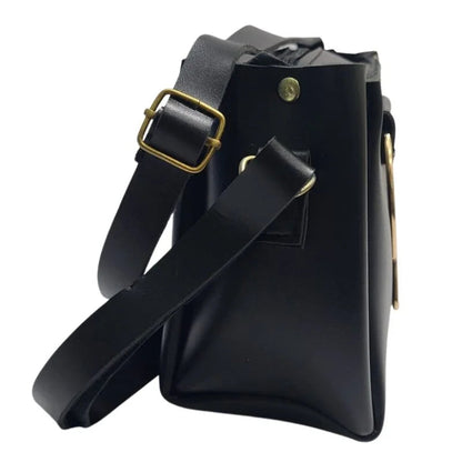 Black Elegant Cat Handle Handbag for Girls & Ladies | Stylish Shoulder & Crossbody Bag with Gold Accents | Adjustable Strap NB Collection Shop
