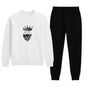 KING Printed White Tracksuit Sweatshirt & Trouser | Warm & Comfortable Winter Wear | XL NB Collection Shop