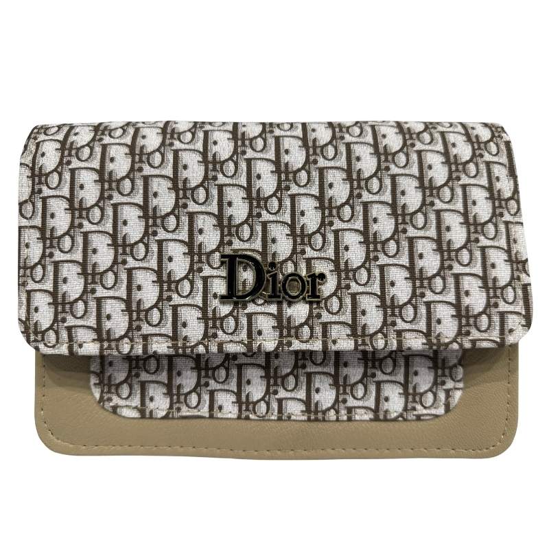Beige | Dior Oblique Canvas & Leather Flap Clutch | Luxury Designer Handbag for Women NB Collection Shop