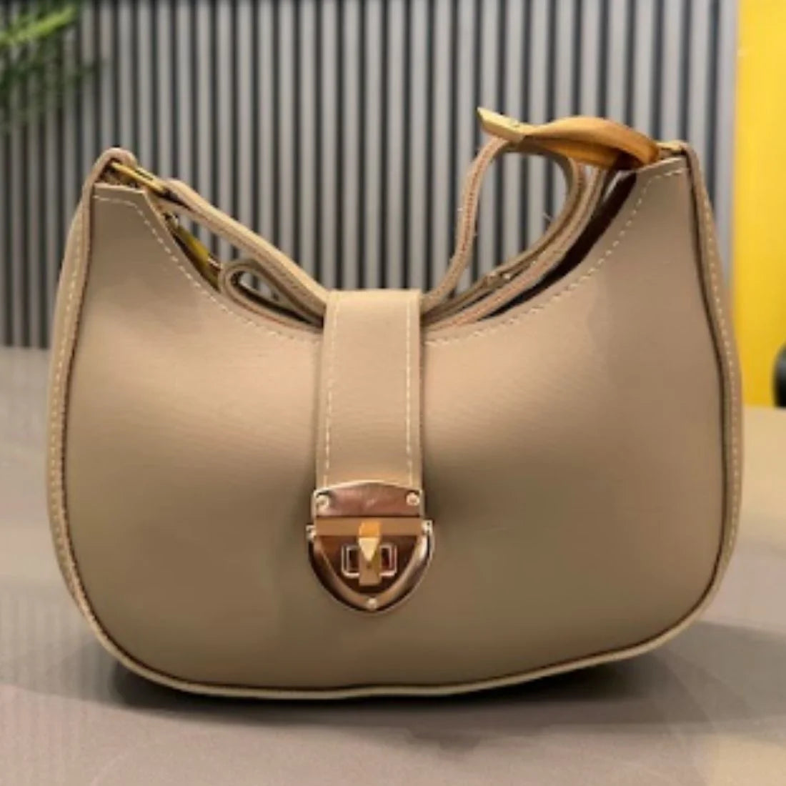 Crescent Leather Luxury Shoulder Bag for Women | Skin Color NB Collection Shop
