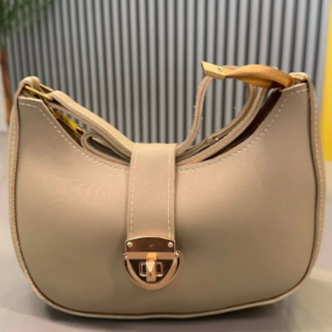 Crescent Leather Luxury Shoulder Bag for Women | Skin Color NB Collection Shop